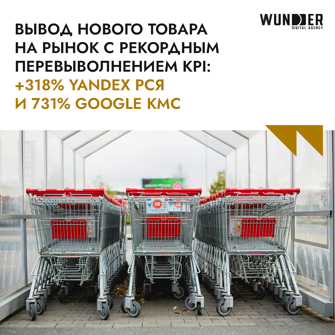 ВЫВОД НОВОГО ТОВАРА НА РЫНОК С РЕКОРДНЫМ ПЕРЕВЫВОЛНЕНИЕМ KPI +318% YANDEX РСЯ И 731% GOOGLE KMC